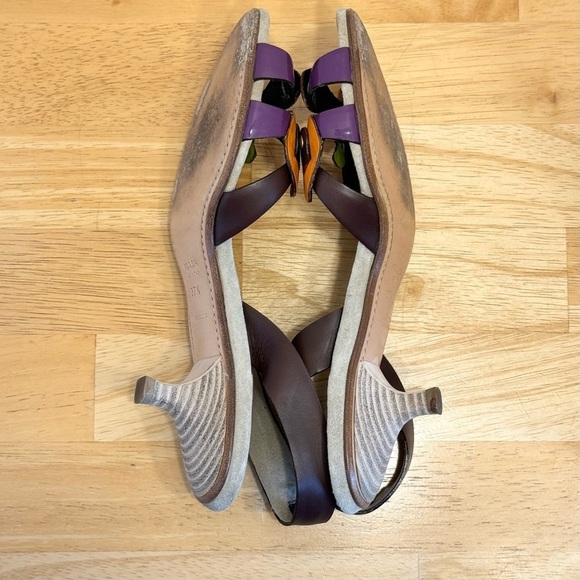 Prada Butterfly Kitten Heel Sandals Size 37 1/2 - Picture 6 of 12